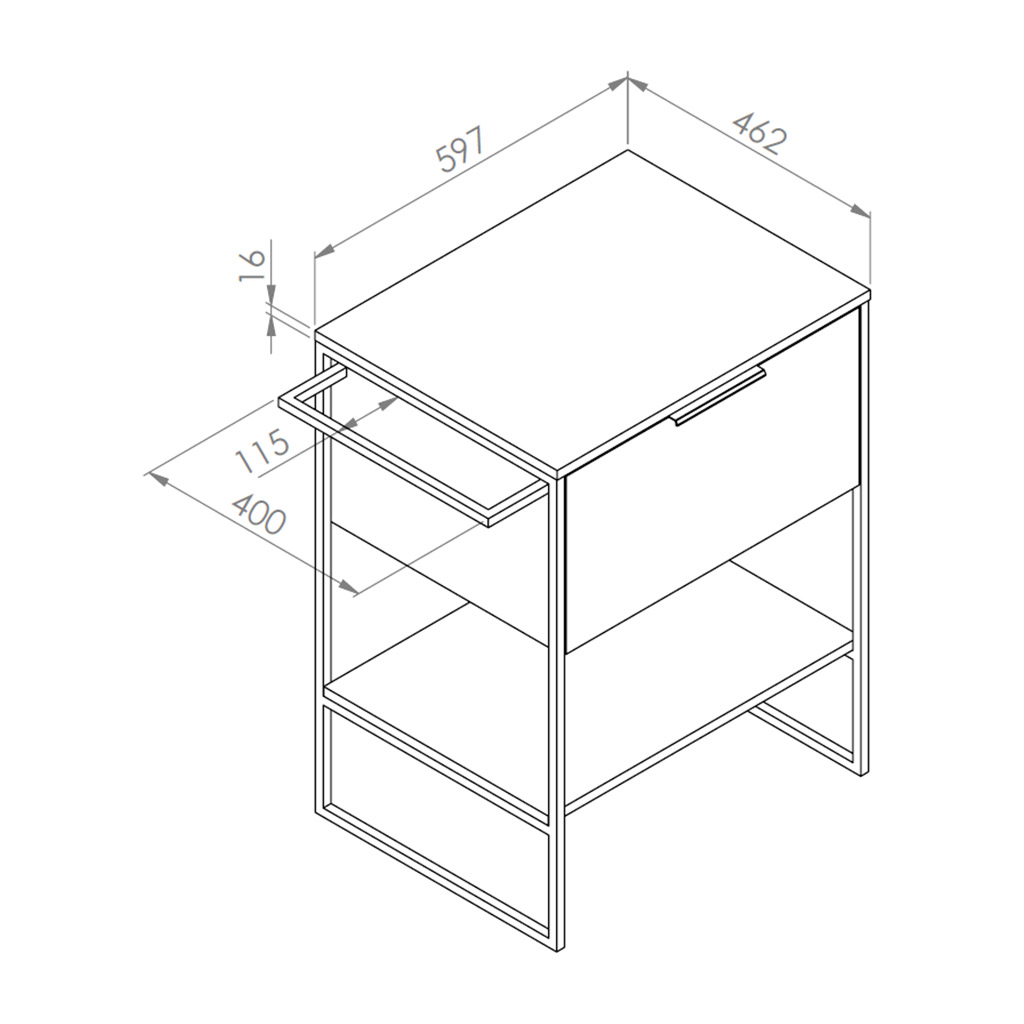 Koupelnová skříňka pod deskové umyvadlo Kubik W ZV 60-HD