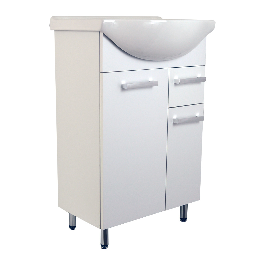 Koupelnová skříňka s keramickým umyvadlem Leonidas S 55