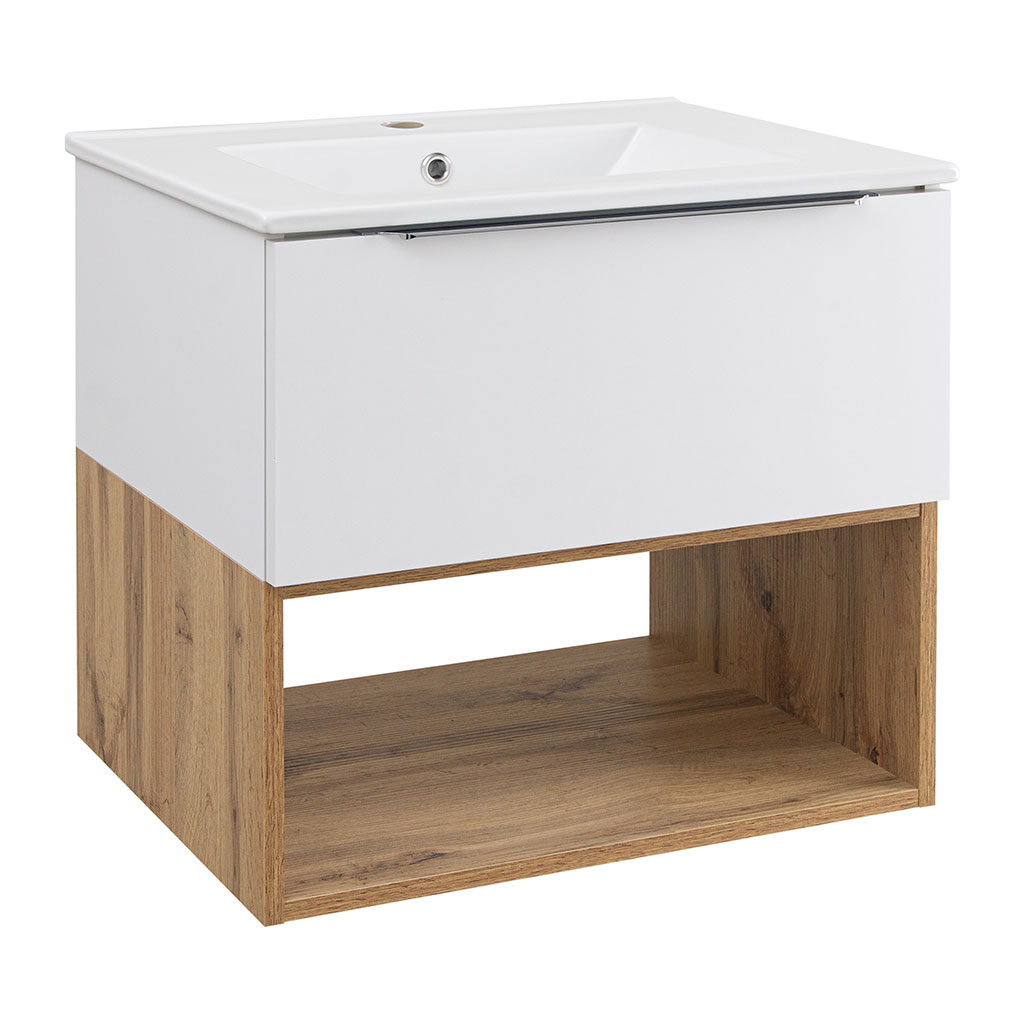 Koupelnová skříňka s keramickým umyvadlem Nelis W 60