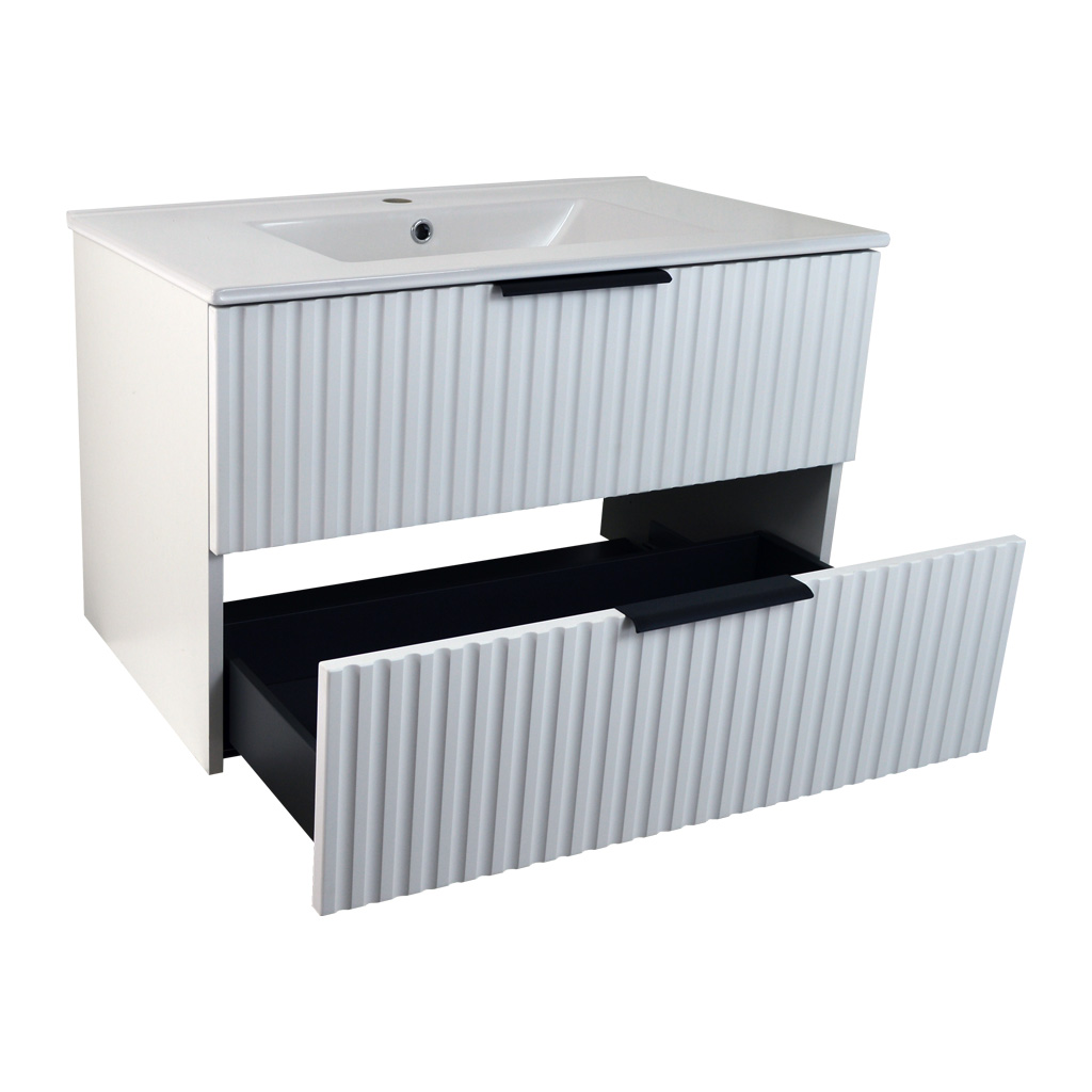 Koupelnová skříňka s keramickým umyvadlem Tara W 80 bílá